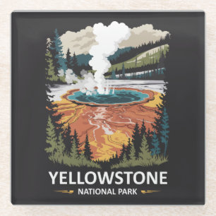 Yellowstone National Park Heiße Quelle Glasuntersetzer