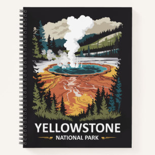 Yellowstone National Park Heiße Quelle Notizblock