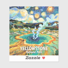 Yellowstone National Park Hot Spring Van Gogh Art Aufkleber