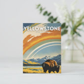 Yellowstone National Park Illustrationsretro Postkarte (Stehend Vorderseite)
