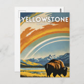 Yellowstone National Park Illustrationsretro Postkarte (Vorne/Hinten)
