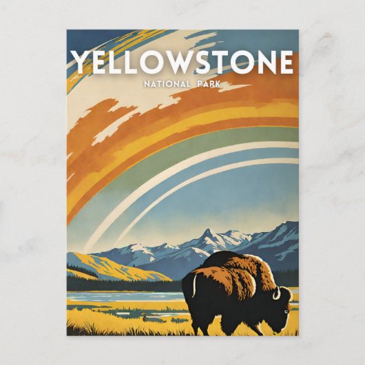 Yellowstone National Park Illustrationsretro Postkarte (Vorderseite)