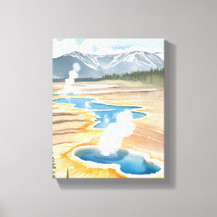 Yellowstone National Park Landschaft Aquarell Leinwanddruck