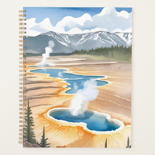 Yellowstone National Park | Landschaft Aquarell Planer (Vorderseite)