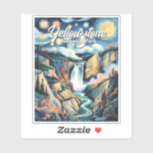 Yellowstone National Park Lower Falls Vibrant Aufkleber (Blatt)