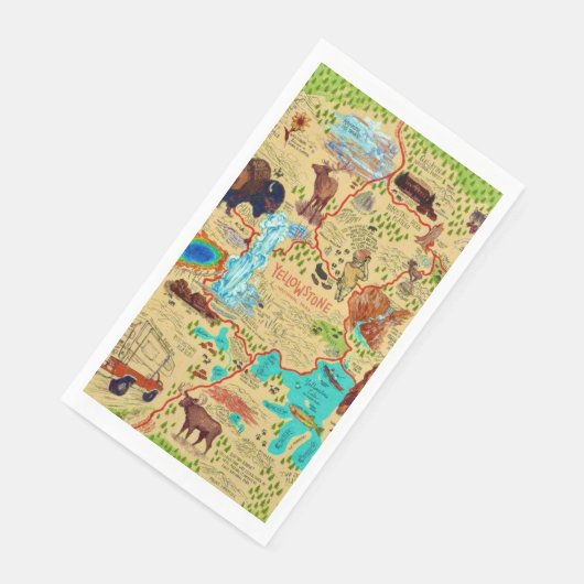 Yellowstone National Park Map Serviette (Ecke)