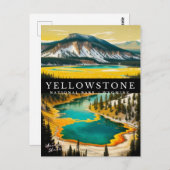 YELLOWSTONE NATIONAL PARK POSTKARTE (Vorne/Hinten)