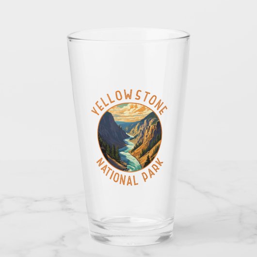 Yellowstone National Park River Distressed Circle Glas (Vorderseite)