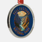 Yellowstone National Park River Distressed Circle Ornament Aus Metall (Rechts)