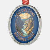 Yellowstone National Park River Distressed Circle Ornament Aus Metall (Links)