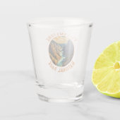 Yellowstone National Park River Distressed Circle Schnapsglas (Rückseite)