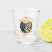 Yellowstone National Park River Distressed Circle Schnapsglas (Vorderseite)