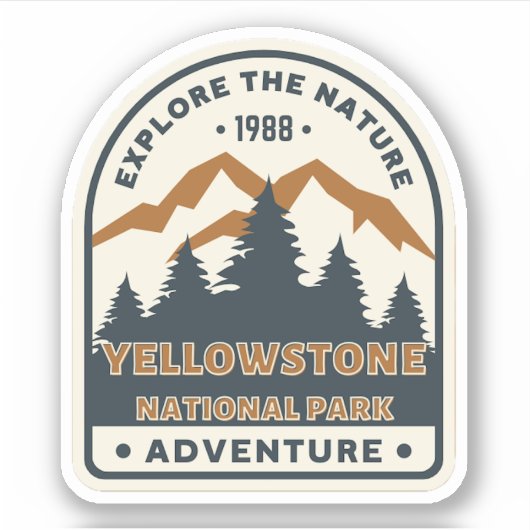 Yellowstone National Park Travel Sticker (Vorderseite)
