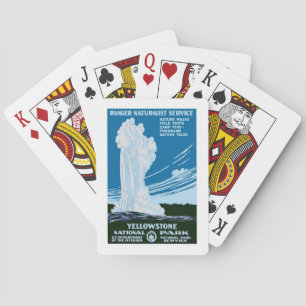 Yellowstone National Park US USA  Vintage Travel Spielkarten