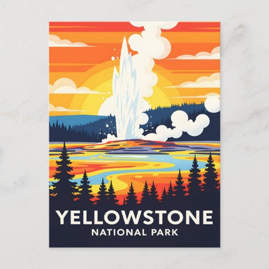 Yellowstone National Park – Vibrant Geyser Postkarte (Vorderseite)