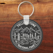 Yellowstone National Park Vintage Monoline Schlüsselanhänger (Vorderseite)