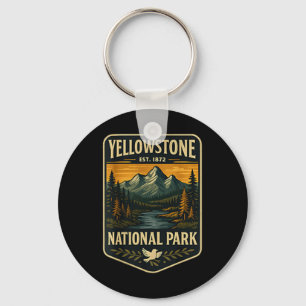 Yellowstone National Park Vintage Patch Emblem Wan Schlüsselanhänger