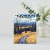 Yellowstone National Park Vintage Postkarte (Stehend Vorderseite)