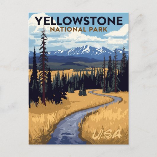 Yellowstone National Park Vintage Postkarte (Vorderseite)