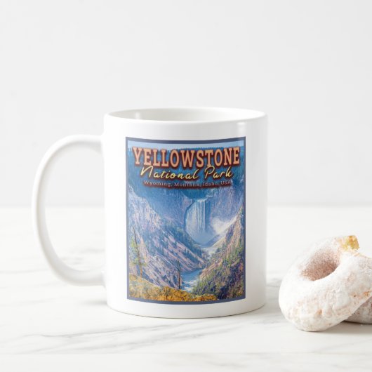 YELLOWSTONE NATIONAL PARK, WYOMING, MONTANA, IDAHO KAFFEETASSE (Mit Donut)