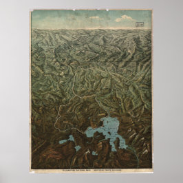 Yellowstone Nationalpark 1895 Panoramakarte Poster