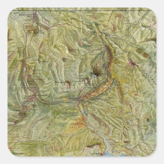 Yellowstone-Nationalpark 2 Quadratischer Aufkleber (Vorderseite)