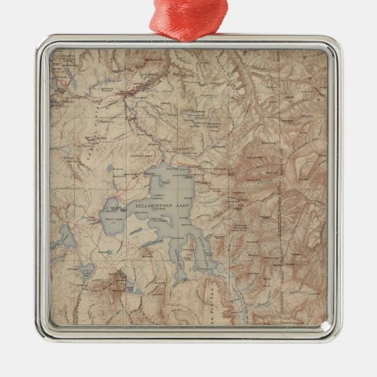 Yellowstone Nationalpark 2 Silbernes Ornament (Vorne)