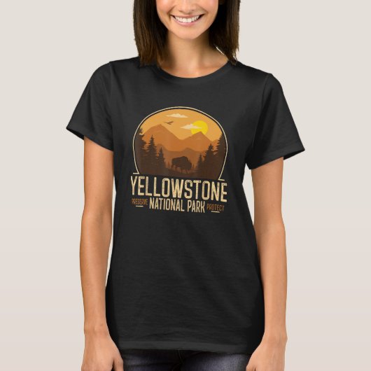 Yellowstone Nationalpark Abenteuer Retro Vintag T-Shirt (Vorderseite)