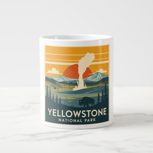 Yellowstone Nationalpark Adventure Design Jumbo-Tasse (Vorderseite)