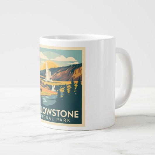 Yellowstone Nationalpark Adventure Design Jumbo-Tasse (Vorderseite Rechts)