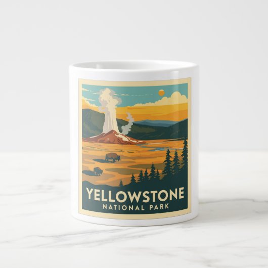 Yellowstone Nationalpark Adventure Design Jumbo-Tasse (Vorderseite)