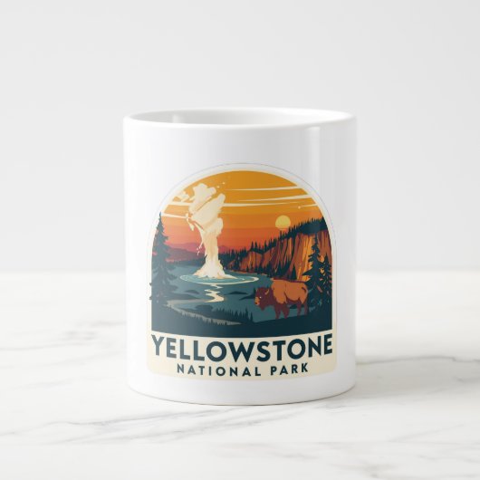 Yellowstone Nationalpark Adventure Design Jumbo-Tasse (Vorderseite)