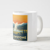 Yellowstone Nationalpark Adventure Design Jumbo-Tasse (Vorderseite Rechts)