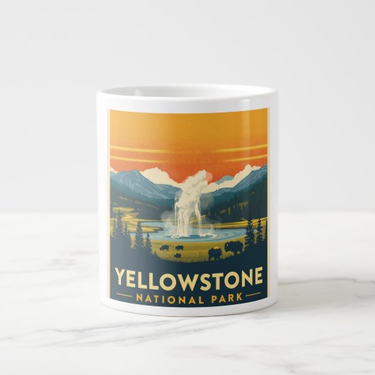 Yellowstone Nationalpark Adventure Design Jumbo-Tasse (Vorderseite)