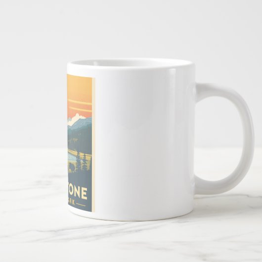 Yellowstone Nationalpark Adventure Design Jumbo-Tasse (Rechts)