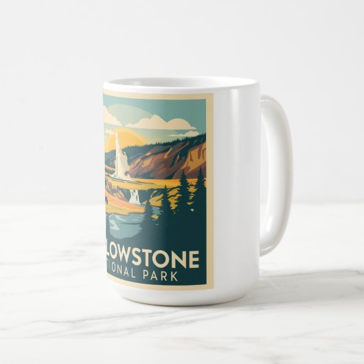 Yellowstone Nationalpark Adventure Design Kaffeetasse (VorderseiteRechts)