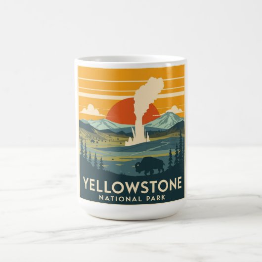 Yellowstone Nationalpark Adventure Design Kaffeetasse (Mittel)