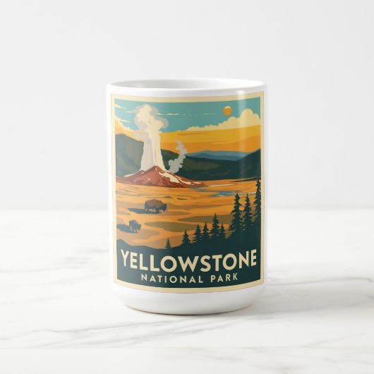 Yellowstone Nationalpark Adventure Design Kaffeetasse (Mittel)