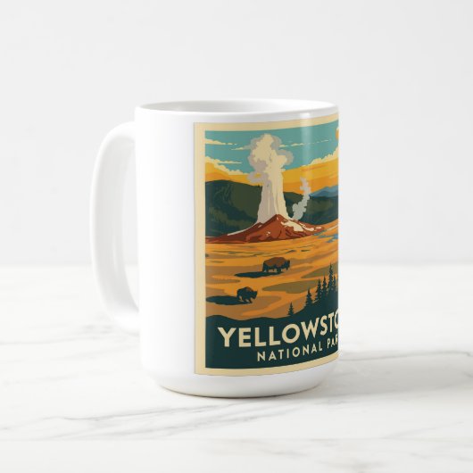 Yellowstone Nationalpark Adventure Design Kaffeetasse (Vorderseite Links)