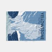 Yellowstone Nationalpark Alte Treue Vintag Fleecedecke (Vorderseite (Horizontal))