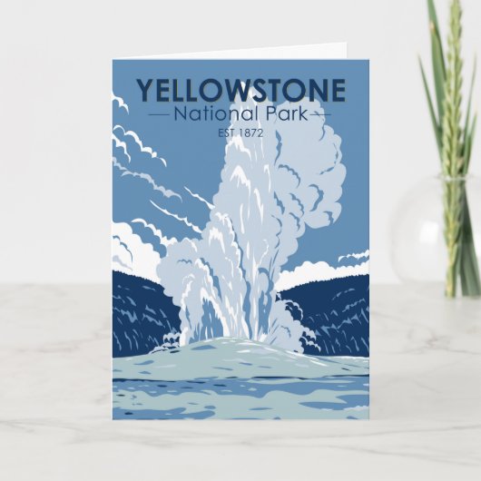 Yellowstone Nationalpark Alte Treue Vintag Karte (Vorderseite)