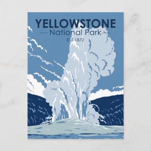 Yellowstone Nationalpark Alte Treue Vintag Postkarte (Vorderseite)