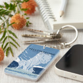 Yellowstone Nationalpark Alte Treue Vintag Schlüsselanhänger (Vorderseite rechts)