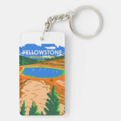 Yellowstone Nationalpark Alte Treue Vintag Schlüsselanhänger (Rückseite)