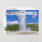 Yellowstone Nationalpark - Alter treuer Geyser Postkarte (Vorne/Hinten)