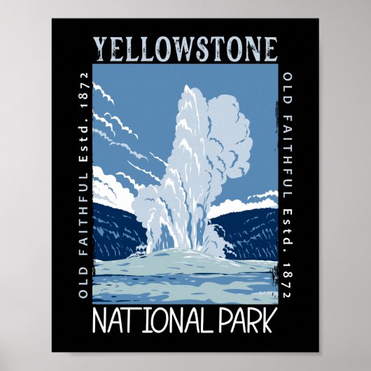 Yellowstone Nationalpark Altes treuer verzweifelte Poster (Vorne)