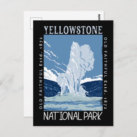 Yellowstone Nationalpark Altes treuer verzweifelte Postkarte (Vorne/Hinten)