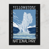Yellowstone Nationalpark Altes treuer verzweifelte Postkarte (Vorderseite)