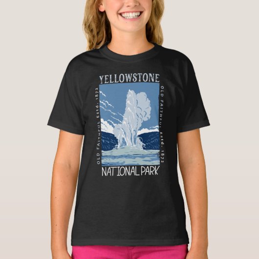 Yellowstone Nationalpark Altes treuer verzweifelte T-Shirt (Vorderseite)