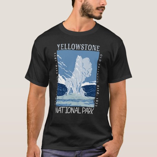 Yellowstone Nationalpark Altes treuer verzweifelte T-Shirt (Vorderseite)